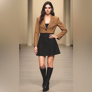 New ARMANI Collezioni Antinea Flare Silk Jacquard Mini Skirt Italy 4 MSRP $595